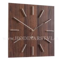 Designové nástěnné hodiny Future Time FT1010WE Square dark natural brown 40cm