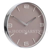 Designové nástěnné hodiny Future Time FT3010BR Flat café latte 30cm