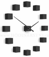 Designové nástěnné nalepovací hodiny Future Time FT3000BK Cubic black