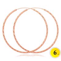 MINET Rose gold broušené stříbrné náušnice KRUHY 6 cm