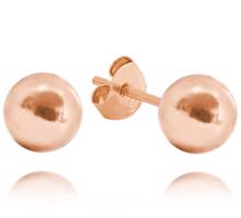 MINET Rose gold stříbrné náušnice KULIČKY 8 mm