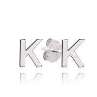 MINET Stříbrné náušnice písmeno "K"