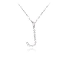 MINET Stříbrný náhrdelník písmeno "J" s perličkami