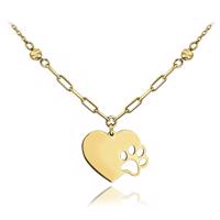 MINET Zlatý náhrdelník srdce s tlapkou Au 585/1000 1,75g